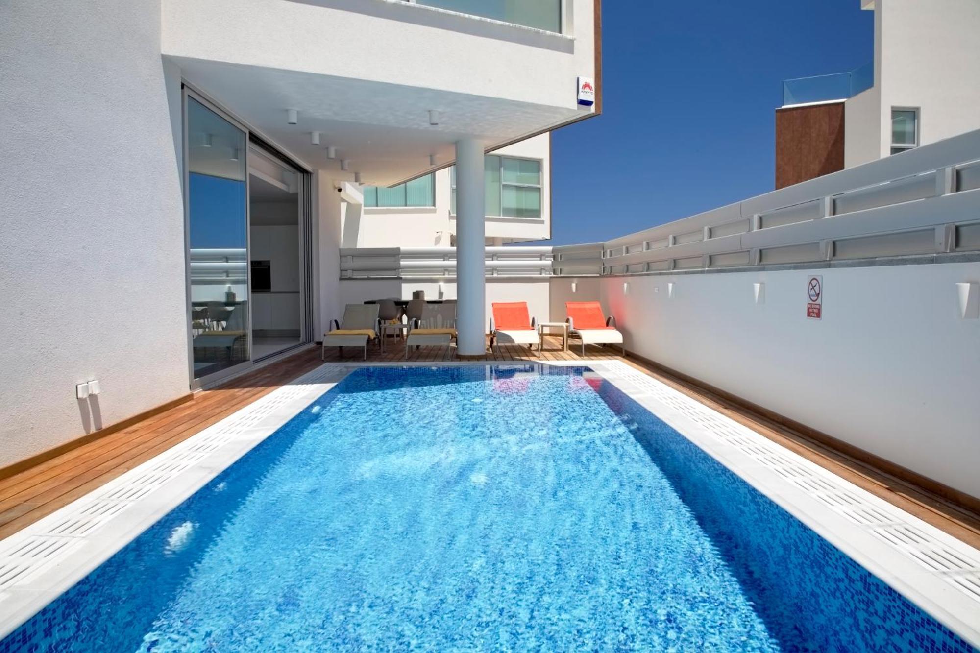 Seaview Luxury Villa Jacuzzi & Pool! 2 Min Beach Protaras Buitenkant foto