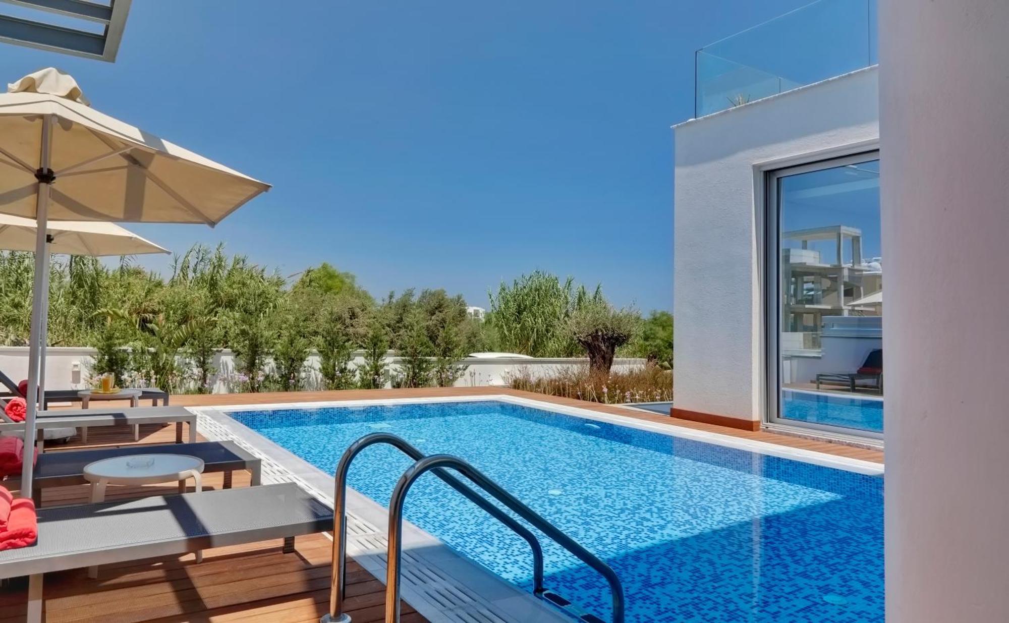 Seaview Luxury Villa Jacuzzi & Pool! 2 Min Beach Protaras Buitenkant foto